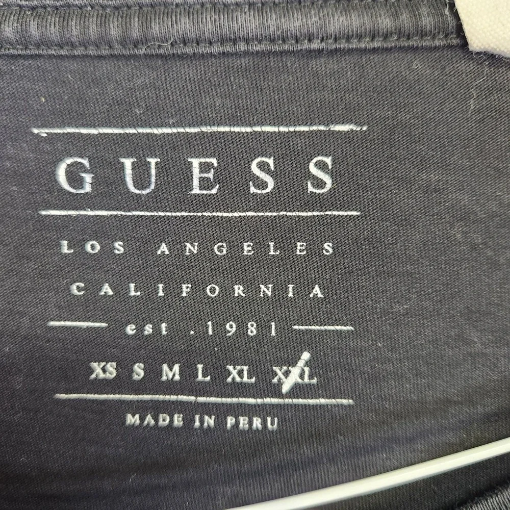 GUESS Mens Up All Night‎ Graphic T-Shirt Black XXL Short Sleeve Crewneck Cotton - Picture 3 of 6